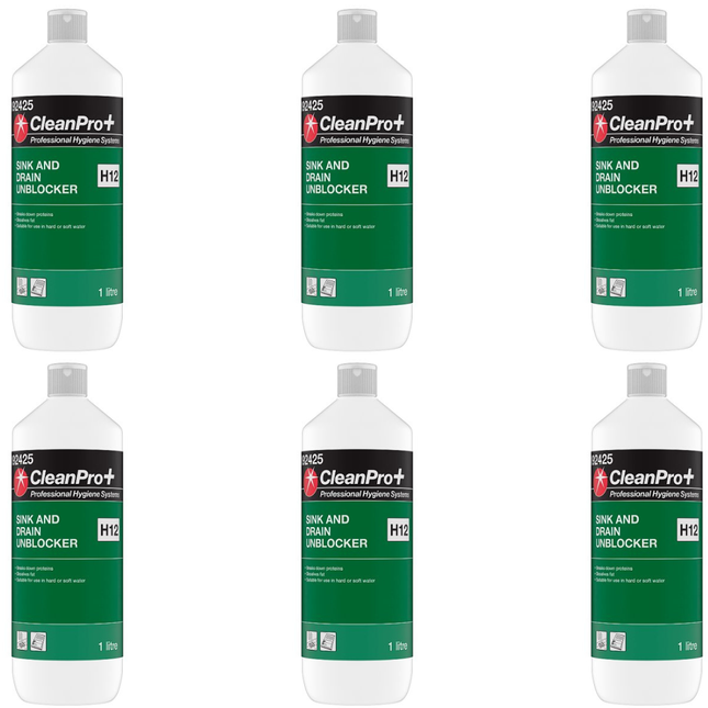 Drain Unblocker 6 x 1 Litre | Professional Sink & Drain Cleaner