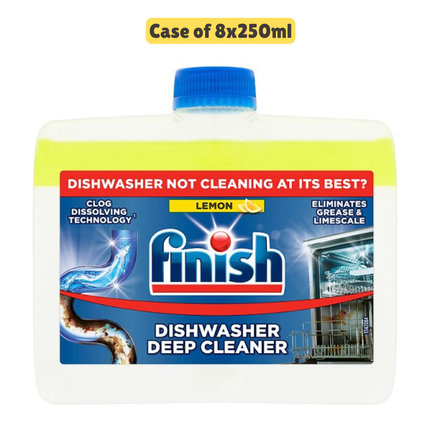 Finish Dishwasher Cleaner Case of 8 x 250ml | Lemon Deep Cleaner