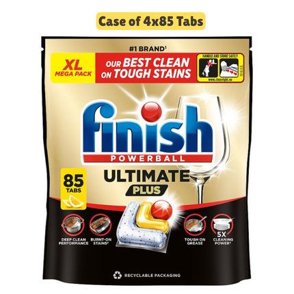 Finish Ultimate Dishwasher Tablets 4 x 85 Tabs | Ultimate Plus Lemon