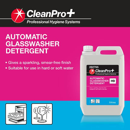 Glasswasher Detergent 5L | CleanPro+ Automatic Glasswasher Detergent