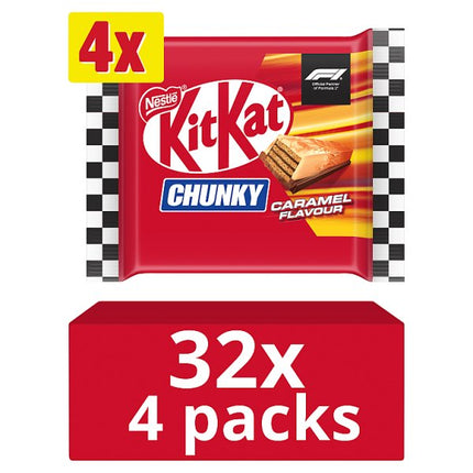 KitKat Chunky Caramel Milk Chocolate Multipack Case of 32 x 160g (4 Pack)