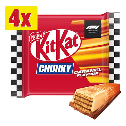 KitKat Chunky Caramel Milk Chocolate Multipack Case of 32 x 160g (4 Pack)