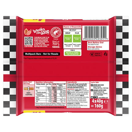 KitKat Chunky Caramel Milk Chocolate Multipack Case of 32 x 160g (4 Pack)