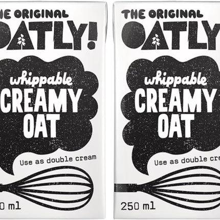 Oatly Vegan Whippable Oat Cream 2x250ml – Dairy Free Double Cream Alternative
