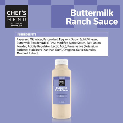 Ranch Sauce | Chef's Menu Buttermilk 1 Litre
