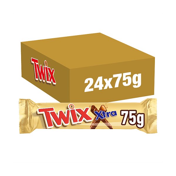 Twix Chocolate - Twix Xtra Milk Chocolate Biscuit Twin Bars 24 x 75g