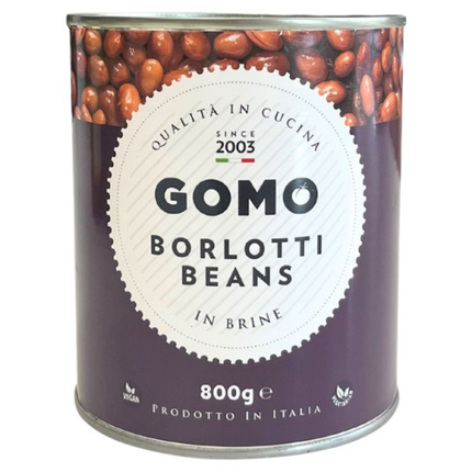 Gomo Borlotti Beans in Brine 800g catering jar of ready-to-use borlotti beans for foodservice and hospitality