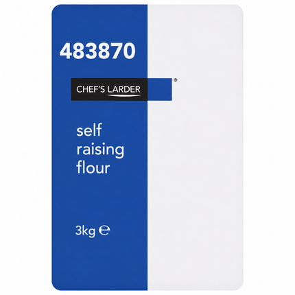 Chef's Larder Self Raising Flour 3kg bag of wheat flour with raising agents for catering and professional baking