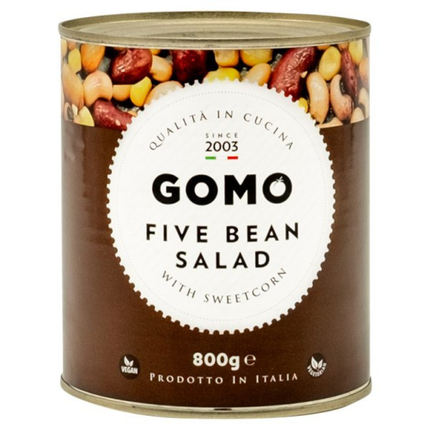 Gomo Five Bean Salad with Sweetcorn 800g catering jar of ready mixed bean salad for foodservice and hospitality