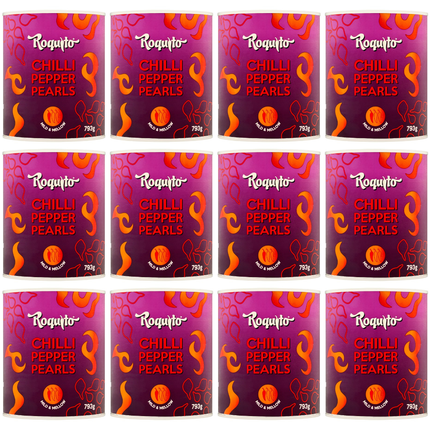 Roquito Chilli Pepper Pearls wholesale case containing 12 x 793g jars of sweet and mildly spicy pickled chilli peppers