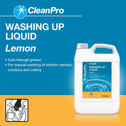 Washing Up Liquid 5L | CleanPro Lemon Washing Up Liquid