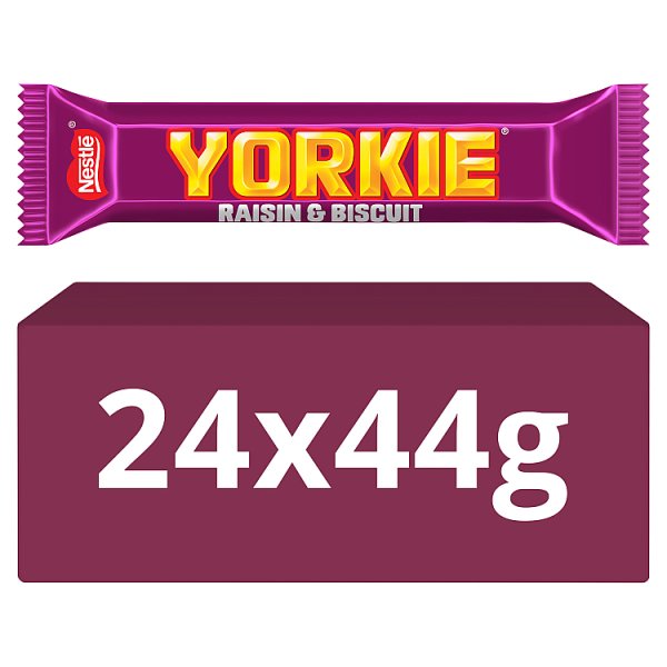 Yorkie Raisin & Biscuit - Yorkie Raisin & Biscuit Chocolate Bar 24 x 44g