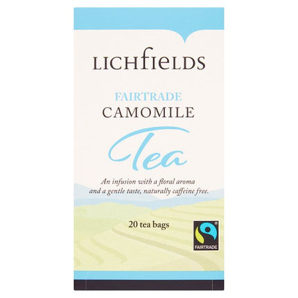 Lichfields Fairtrade Camomile Tea Bags 1 x 20 bags wholesale herbal tea for cafés hotels restaurants offices and hospitality businesses