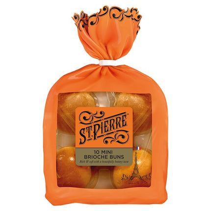 St Pierre pack of 10 mini brioche buns with soft buttery texture for sliders burgers and catering foodservice