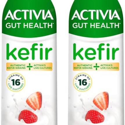 Activia Strawberry Kefir Yoghurt Drink 2 x 280ml | Cultured Kefir Drink for Gut Health Support