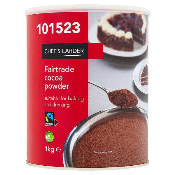Chef’s Larder Fairtrade Cocoa Powder 1kg Pack of 2 for Catering and Baking