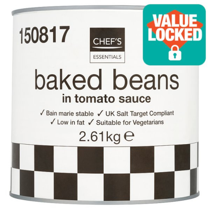 Chef's Essentials Baked Beans in Tomato Sauce 2.61kg catering tin