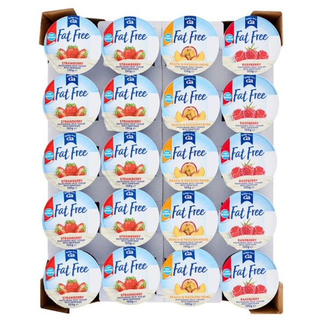 Golden Acre Fat Free Mixed Yogurt 20 x 150g wholesale case of low fat assorted yogurt pots