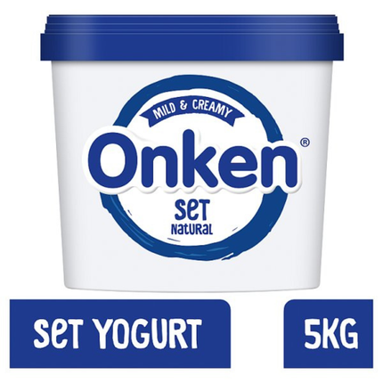 Onken Natural Set Yogurt 5kg bulk catering tub plain yogurt for cafés, restaurants and professional kitchens