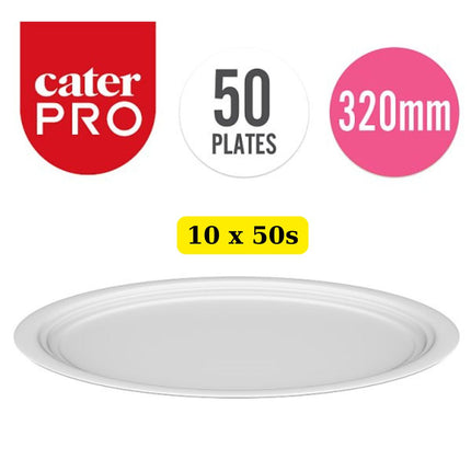 CaterPro Bagasse Oval Plates 320mm 10 x 50 pack wholesale bulk case eco-friendly compostable serving platters for catering and buffet service