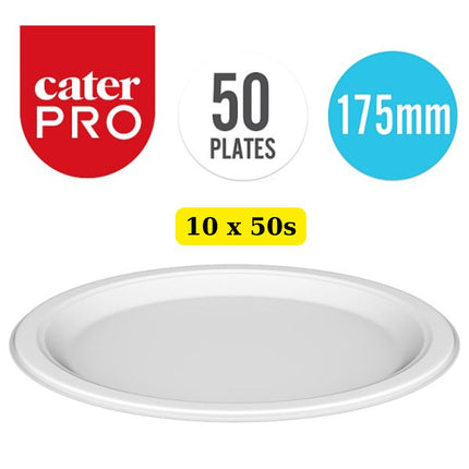CaterPro Bagasse Plates 175mm 10 x 50 Pack | Wholesale Compostable Side Plates Bulk Case