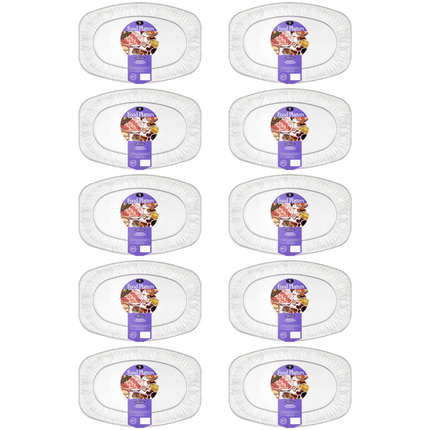 Jena 10 x 5 Food Platters bulk disposable catering serving trays for sandwiches, cakes and party food