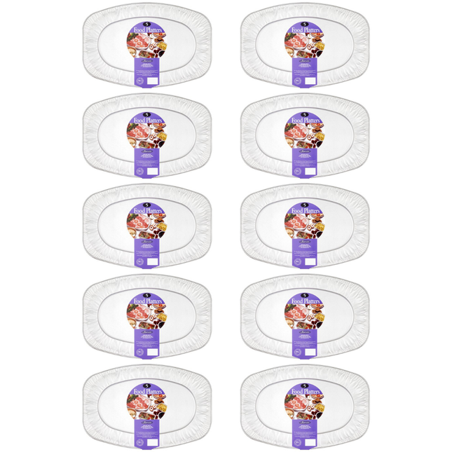 Jena 10 x 5 Food Platters bulk disposable catering serving trays for sandwiches, cakes and party food