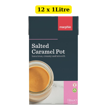 Macphie Salted Caramel Pot 12 x 1 Litre wholesale case ready-to-serve caramel dessert for catering and foodservice