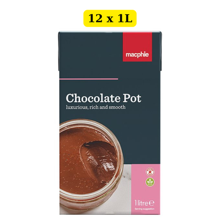 Macphie Chocolate Pot 12 x 1 Litre wholesale case ready-to-serve chocolate dessert for catering and foodservice