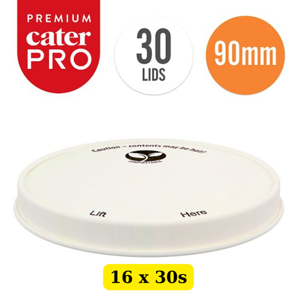 CaterPro Premium 16 x 30 Aqueous Lined Paper Sip Lids 90mm bulk case eco-friendly takeaway cup lids