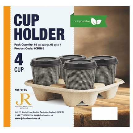JR Foods & Packaging Services 65 4 Cup Holders disposable takeaway drink carriers