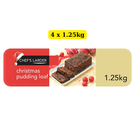 Chef's Larder Christmas Pudding Loaf 4 x 1.25kg wholesale festive dessert bulk case for catering and hospitality businesses