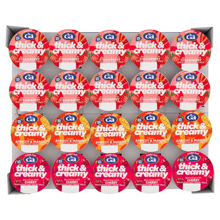 Golden Acre Thick and Creamy Pasteurised Fruit Yogurt 20 x 125g wholesale case of individual fruit yogurt pots