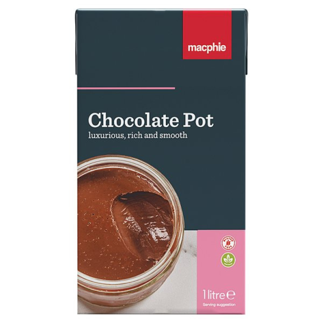 Macphie Chocolate Pot 1 Litre ready-to-serve chocolate dessert for catering and foodservice use