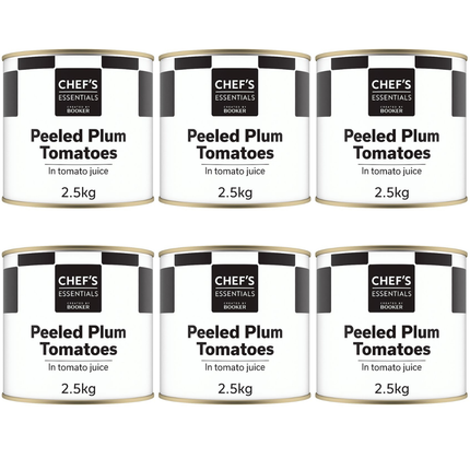 Chef's Essentials Peeled Plum Tomatoes in Tomato Juice 6 x 2.5kg catering bulk case