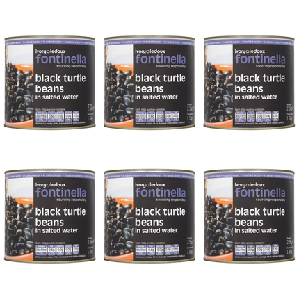 Ivorys Ledoux Fontinella Black Turtle Beans in Salted Water 6 x 2.5kg catering bulk case