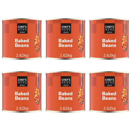 Chef's Menu Baked Beans in a Rich Tomato Sauce 6 x 2.62kg catering bulk case