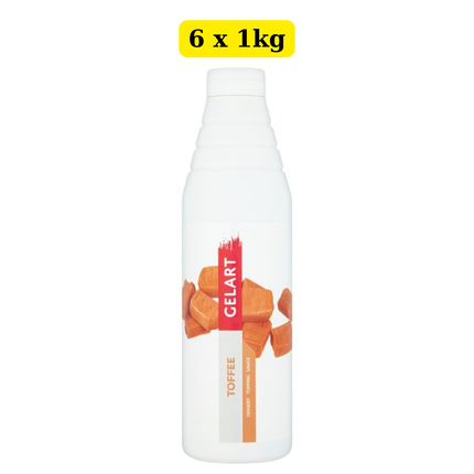 Gelart Toffee Dessert Topping Sauce 6 x 1kg wholesale case for desserts, ice cream and catering use