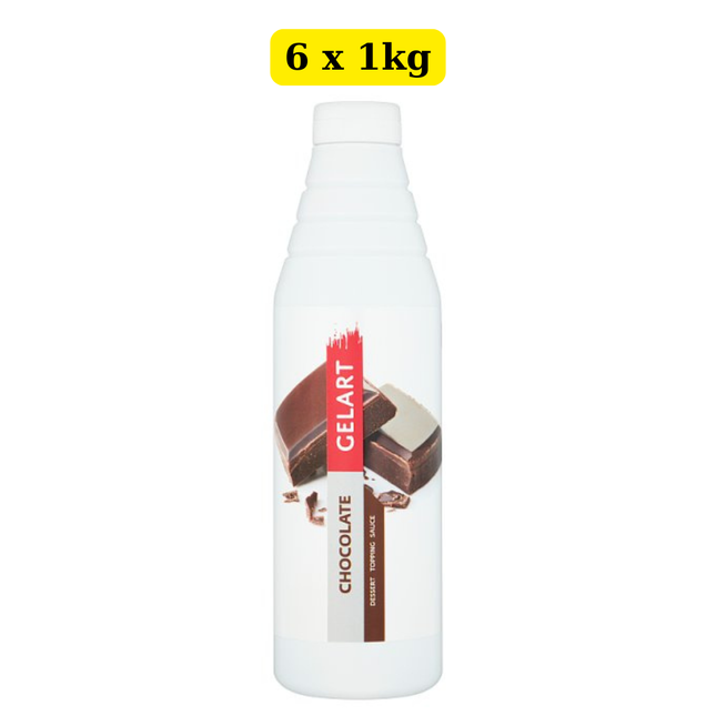 Gelart Chocolate Dessert Topping Sauce 6 x 1kg wholesale case for desserts, ice cream and catering use