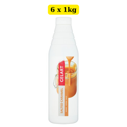 Gelart Salted Caramel Dessert Topping Sauce 6 x 1kg wholesale case for desserts, ice cream and catering use