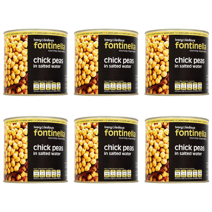 Fontinella Chick Peas in Salted Water 6 x 2.5kg | Catering Chick Peas