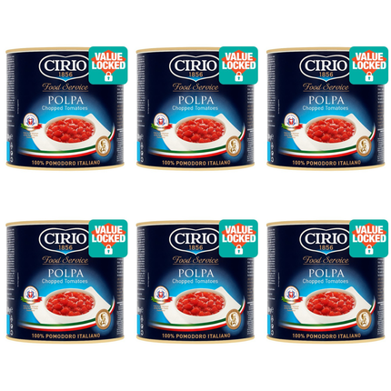 Cirio Polpa Chopped Tomatoes 6 x 2500g Italian catering tomato bulk case