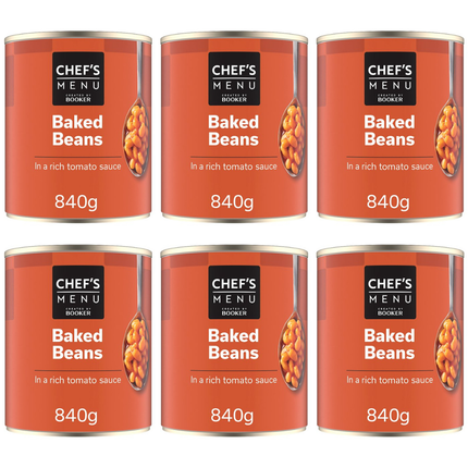 Chef's Menu Baked Beans in a Rich Tomato Sauce 6 x 840g catering bulk case