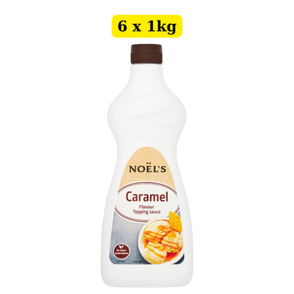 Noel's Caramel Flavour Topping Sauce 6 x 1kg wholesale case for desserts, drinks and catering use