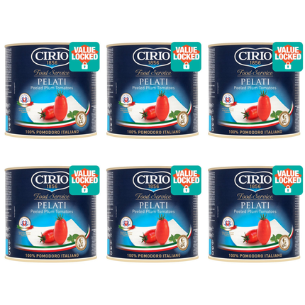 Cirio Food Service Pelati Peeled Plum Tomatoes 6 x 2500g Italian catering bulk case