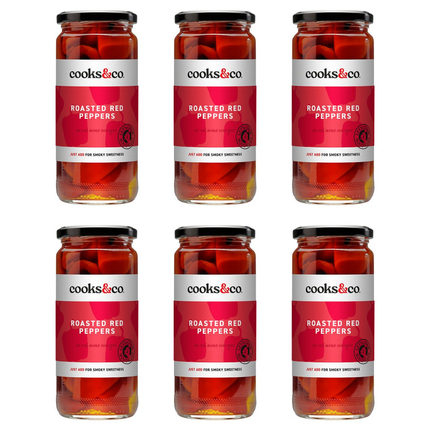 Cooks&Co Roasted Red Peppers 6 x 460g bulk case