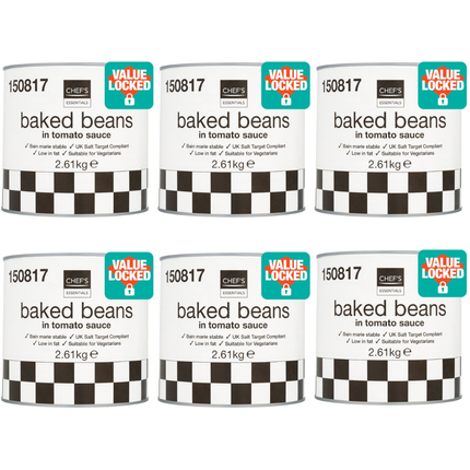 Chef's Essentials Baked Beans in Tomato Sauce 6 x 2.61kg catering bulk case