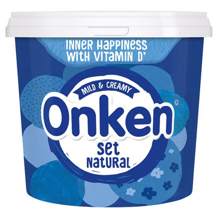 Onken Natural Set Yogurt 1kg thick creamy plain yogurt tub for cafés, restaurants and catering businesses