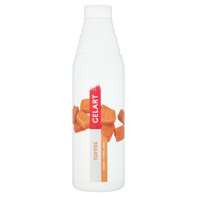 Gelart Toffee Dessert Topping Sauce 1kg bottle for desserts, ice cream and catering use