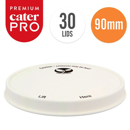 CaterPro Premium 30 Aqueous Lined Paper Sip Lids 90mm eco-friendly takeaway hot drink cup lids